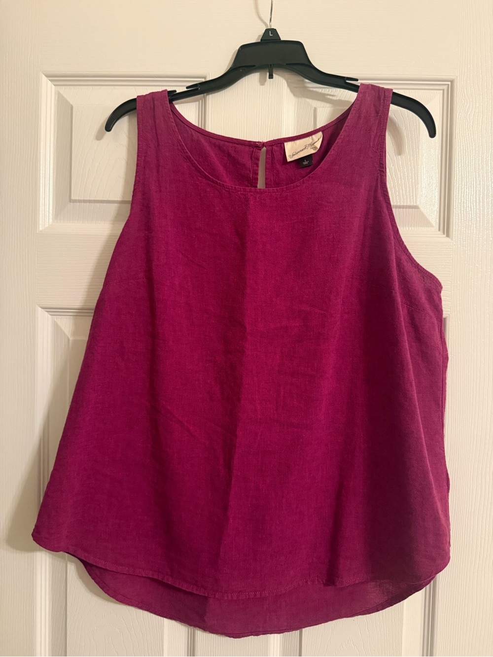 Universal thread Sleeveless Linen Blend Shell Top - Magenta Pink